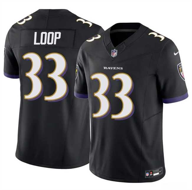Men%27s Baltimore Ravens #33 Tyler Loop Black 2025 F.U.S.E. Vapor Limited Jersey Dzhi Dzhi