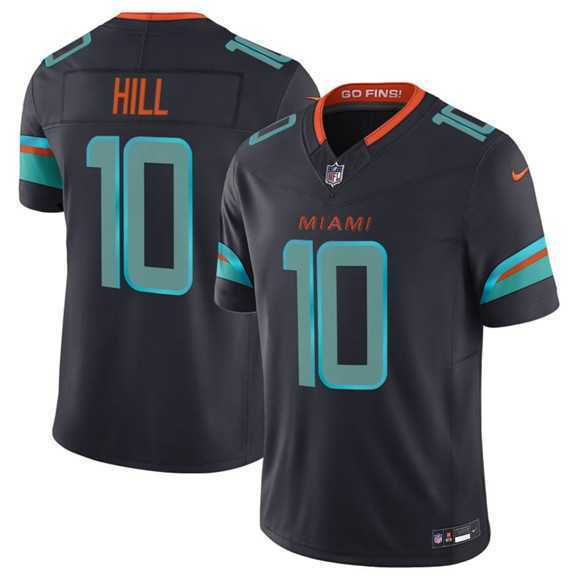 Men%27s Miami Dolphins #10 Tyreek Hill Black 2025 F.U.S.E. %27Rivalries%27 Vapor Limited Football Stitched Jersey Dzhi