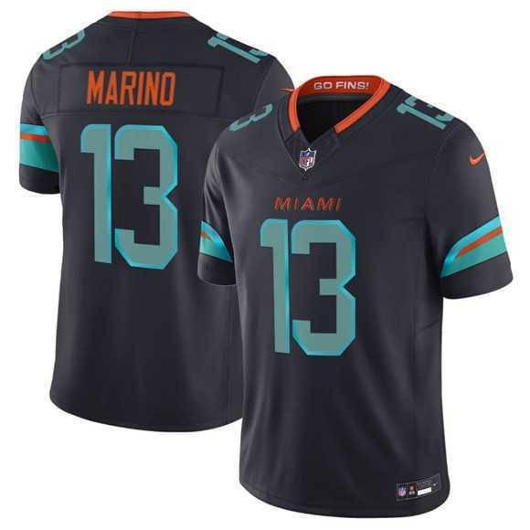 Men%27s Miami Dolphins #13 Dan Marino Black 2025 F.U.S.E. %27Rivalries%27 Vapor Limited Football Stitched Jersey Dzhi