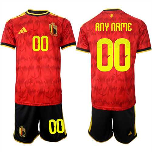 Men%27s Belgium Custom Any Name And Number National Team FIFA x World Cup 2026 Home Red On Field Jersey