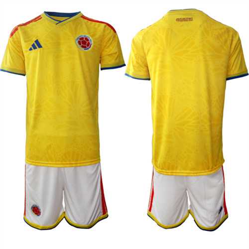 Men%27s Colombia Blank or Custom Team FIFA x World Cup 2026 Home Yellow On Field Jersey