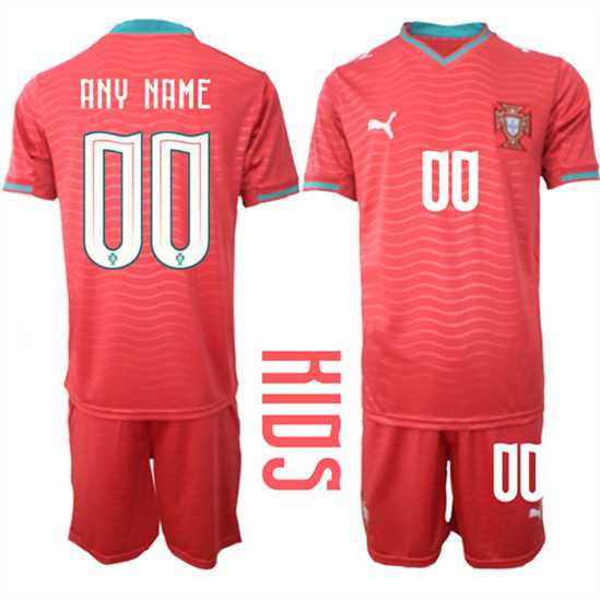 Youth Portugal Custom Any Name And Number National Team FIFA x World Cup 2026 Home Red On Eusebio special edition Kids Jersey