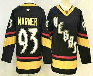 Men%27s Vegas Golden Knights #93 Mitch Marner Black Reverse Retro Authentic Jersey