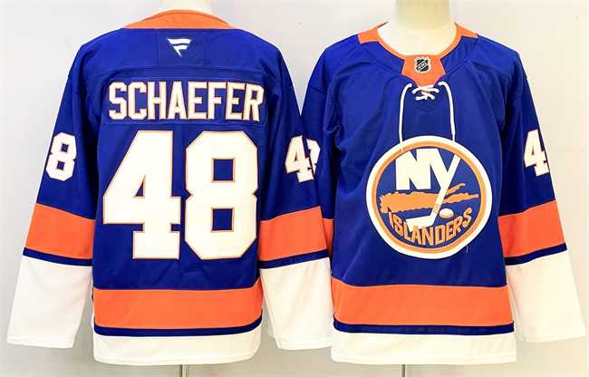 Men%27s New York Islanders #48 Matthew Schaefer Royal 2024-25 Home Stitched Hockey Jersey