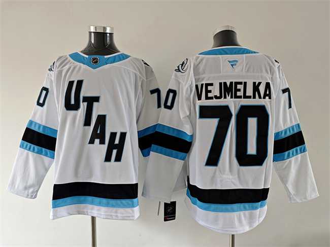 Men%27s Utah Mammoth #70 Karel Vejmelka White 2025 Stitched Jersey