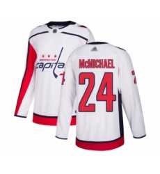 Men%27s Washington Capitals #24 Connor McMichael White Away Hockey Jersey Dzhi