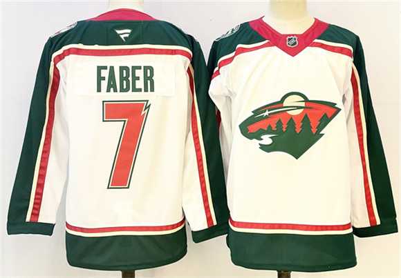Men%27s Minnesota Wild #7 Brock Faber White 2025 25th Anniversary Stitched Jersey