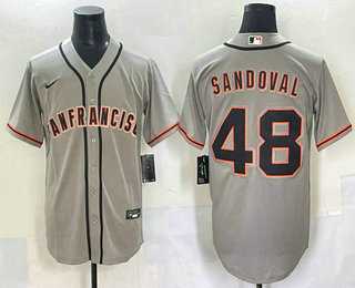 Men%27s San Francisco Giants #48 Pablo Sandoval Grey Cool Base Stitched Jersey
