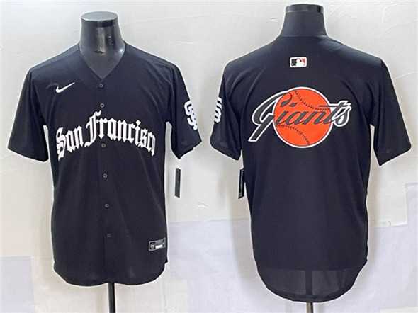Men%27s San Francisco Giants Team Big Logo Black %27Gothic Fog Edition%27 Vapor Premier Limited Stitched Jersey