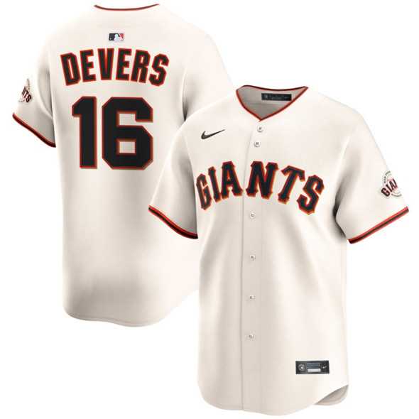 Men%27s San Francisco Giants #16 Rafael Devers Cream 2024 Home Limited Stitched Baseball Jersey Dzhi