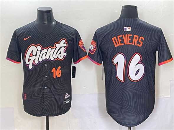 Men%27s San Francisco Giants #16 Rafael Devers Anthracite 2025 City Connect Limited Stitched Baseball Jersey