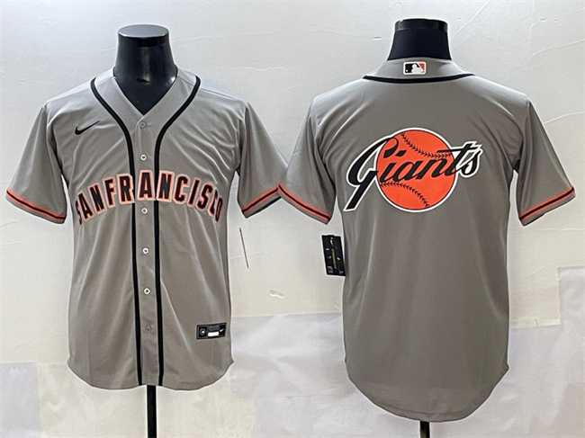 Men%27s San Francisco Giants Gray Team Big Logo Cool Base Stitched Jersey