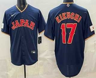Men%27s Japan #17 Yusei Kikuchi Navy 2026 World Baseball Classic Cool Base Jersey