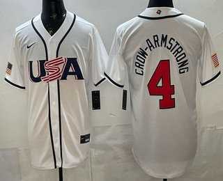 Men%27s USA #4 Pete Crow-Armstrong White 2026 World Baseball Classic Cool Base Jersey