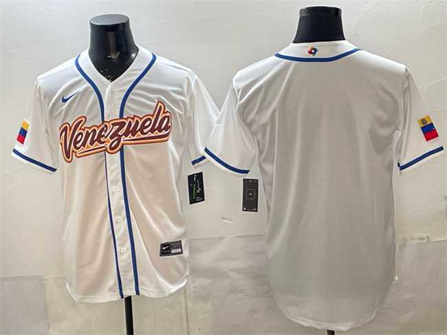 Men%27s Venezuela Baseball Blank White 2026 World Baseball Classic Home Stadium Stitched Jersey