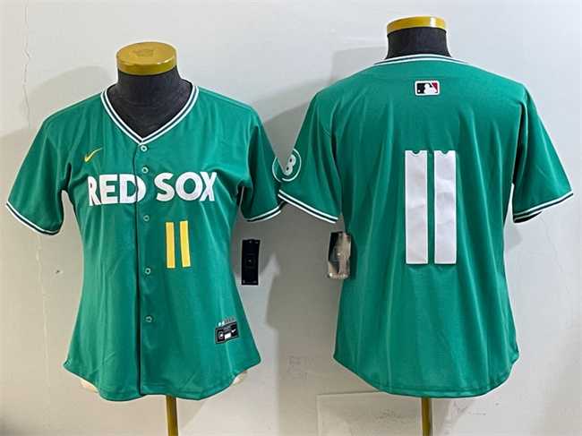 Youth Boston Red Sox #11 Rafael Devers Green 2025 City Connect Limited Stitched Baseball Jersey