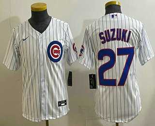 Youth Chicago Cubs #27 Seiya Suzuki White Limited Stitched Jersey
