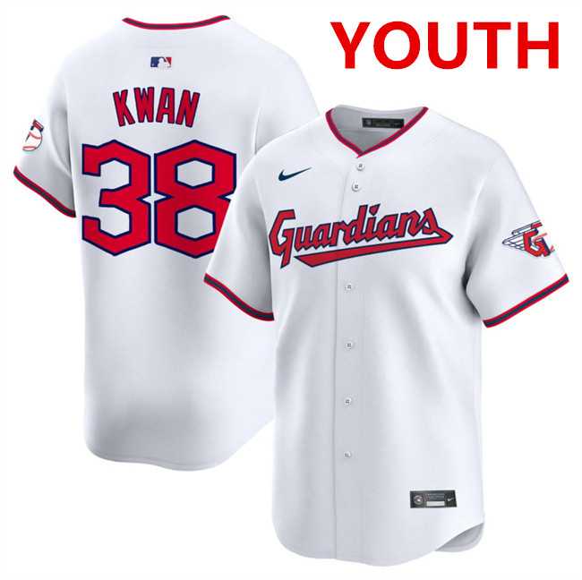 Youth Cleveland Guardians #38 Steven Kwan White Home Limited Stitched Baseball Jersey Dzhi