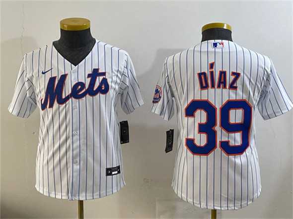 Youth New York Mets #39 Edwin Diaz White Cool Base Stitched Baseball Jersey