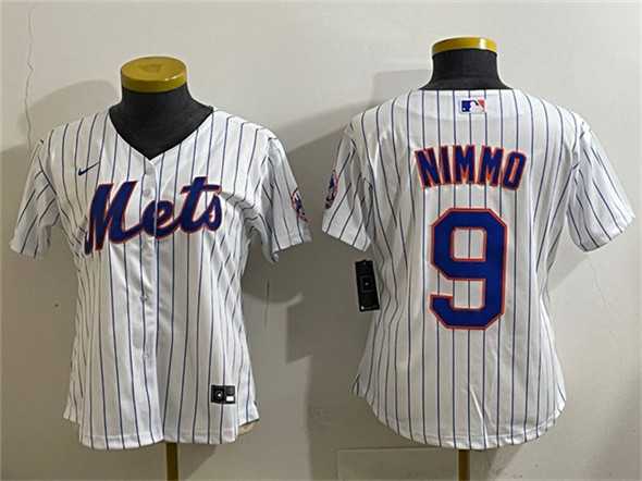Youth New York Mets #9 Brandon Nimmo White Cool Base Stitched Baseball Jersey