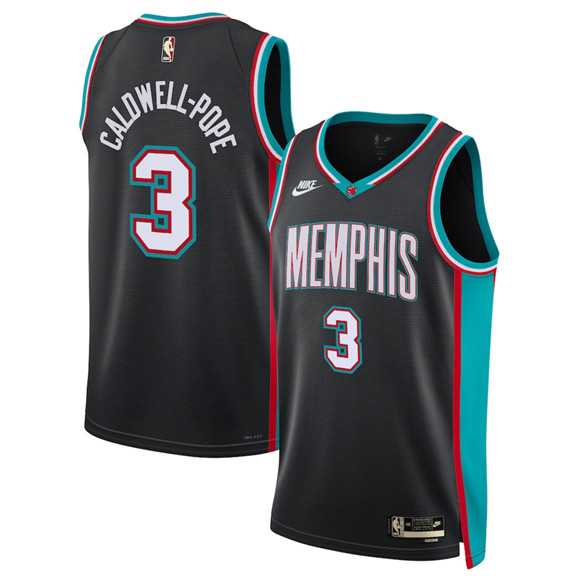Men%27s Memphis Grizzlies #3 Kentavious Caldwell-Pope Black 2025 Classic Edition Stitched Jersey Dzhi