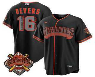 Men%27s San Francisco Giants #16 Rafael Devers Black 2026 Alternate Stadium Stitched Jersey Dzhi