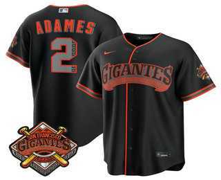 Men%27s San Francisco Giants #2 Willy Adames Black 2026 Alternate Stadium Stitched Jersey Dzhi