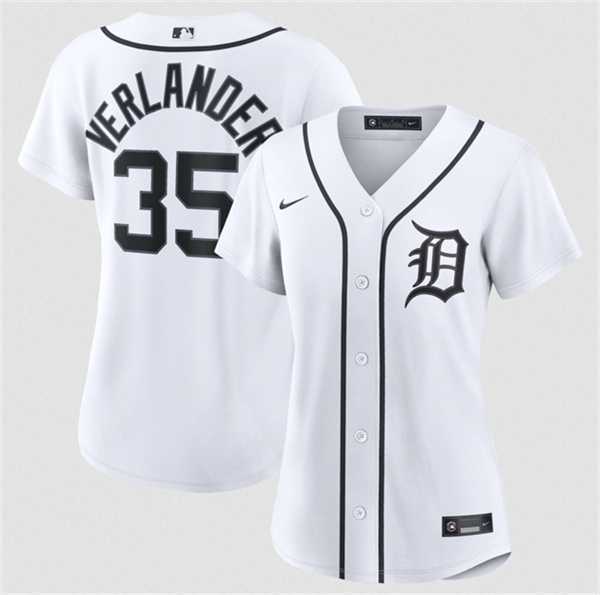 Women%27s Detroit Tigers #35 Justin Verlander White 2026 Cool Base Stitched Jersey Dzhi