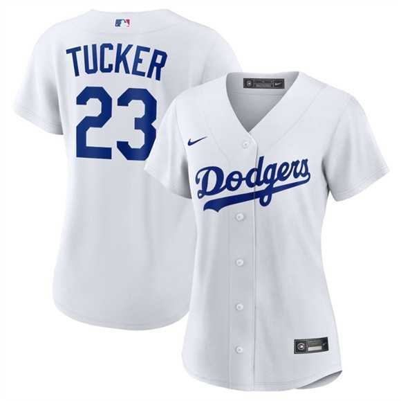 Women%27s Los Angeles Dodgers #23 Kyle Tucker White Cool Base Stitched Jersey Dzhi