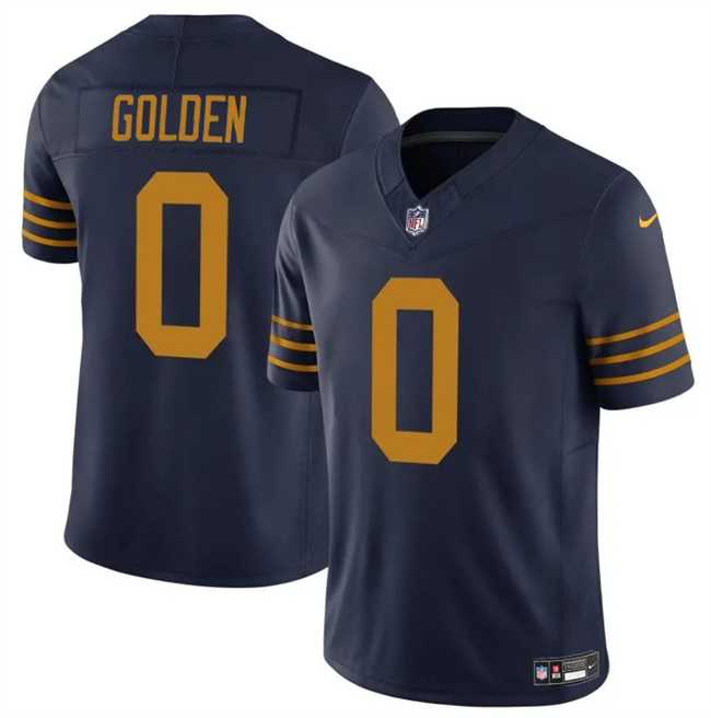 Men%27s Green Bay Packers #0 Matthew Golden Navy The 1923 Classic Vapor F.U.S.E. Limited Stitched Jersey Dzhi