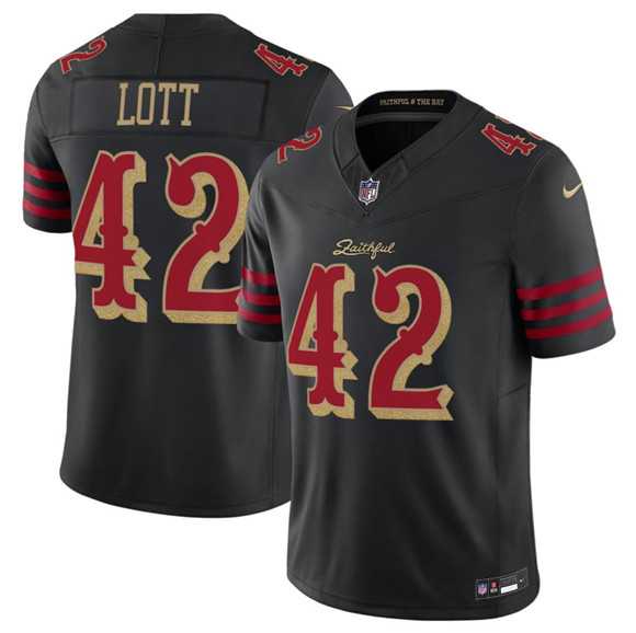 Men%27s San Francisco 49ers #42 Ronnie Lott Black 2025 F.U.S.E. %27Rivalries%27 Vapor Limited Stitched Jersey Dzhi