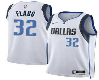 Men%27s Dallas Mavericks #32 Cooper Flagg White Sponsor Swingman Jersey Dzhi