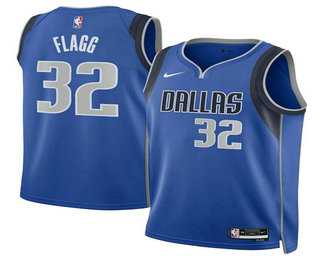 Men%27s Dallas Mavericks #32 Cooper Flagg Blue Sponsor Swingman Stitched Jersey Dzhi