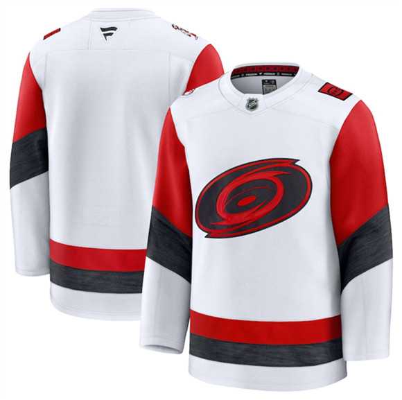 Men%27s Carolina Hurricanes Blank White 2025 Away Stitched Hockey Jersey