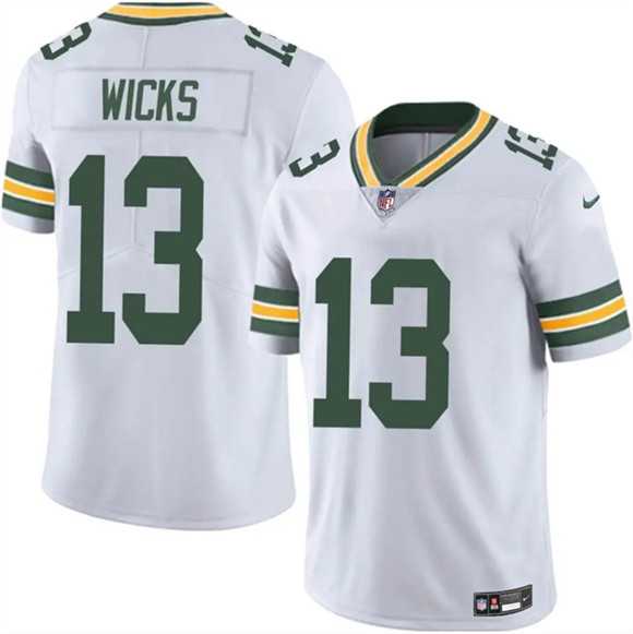 Men & Women & Youth Green Bay Packers #13 Dontayvion Wicks White 2025 Vapor Untouchable Limited Stitched Jersey