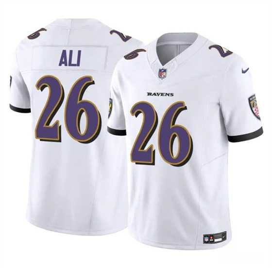 Men & Women & Youth Baltimore Ravens #26 Rasheen Ali White 2025 F.U.S.E. Vapor Limited Jersey