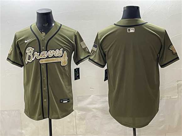 Men%27s Atlanta Braves Blank Olive 2026 Armed Forces Day Stitched Jersey Dzhi