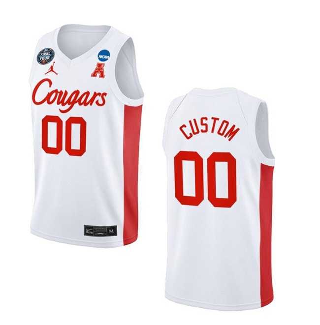 Men%27s Houston Cougars Active Player Custom White Final Four Classic Stitched Jersey