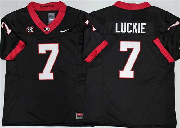 Men%27s Georgia Bulldogs #7 Lawson Luckie Black 2025 F.U.S.E. Stitched Jersey