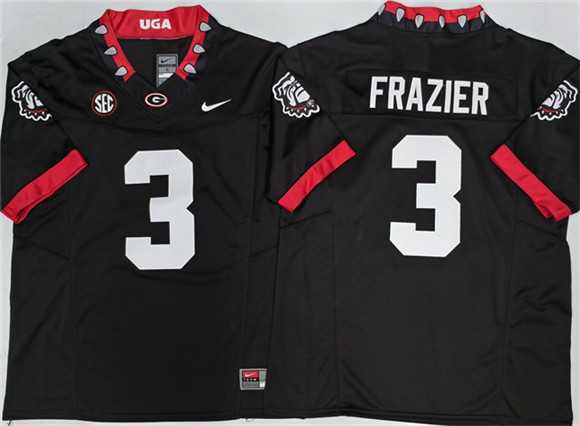 Men%27s Georgia Bulldogs #3 Nate Frazier Black 2025 F.U.S.E. Stitched Jersey