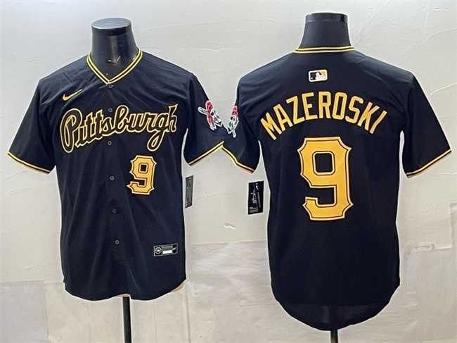Men%27s Pittsburgh Pirates #9 Bill Mazeroski Black Limited Stitched Jersey
