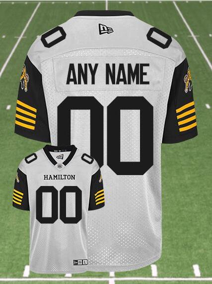 CFL Hamilton Tiger-Cats Custom Crested Away White Jersey