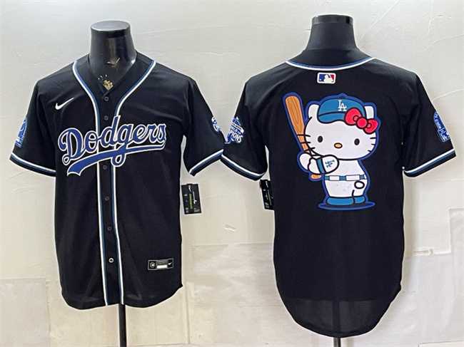Men%27s Los Angeles Dodgers Team Big Logo B2B Champs 2026 Black Out Style Vapor Limited Stitched Jersey Dzhi