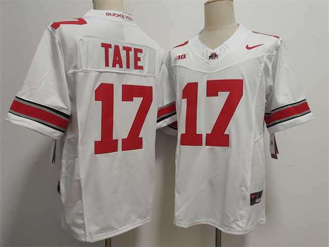 Men%27s Ohio State Buckeyes #17 Carnell Tate White F.U.S.E. Limited Stitched Jersey
