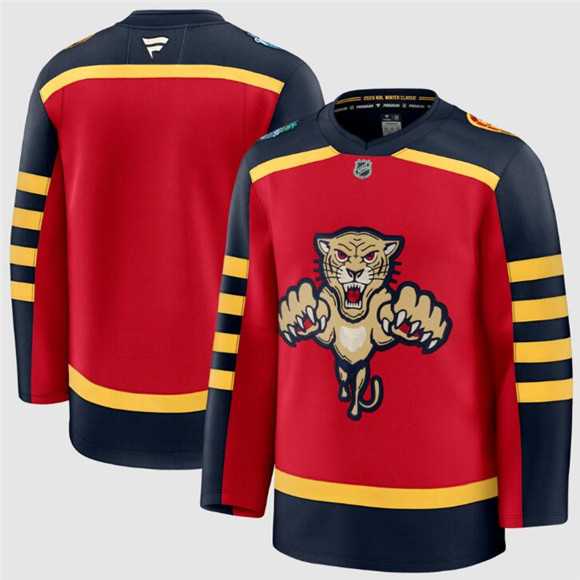 Men%27s Florida Panthers Blank Red 2026 Winter Classic Stitched Hockey Jersey