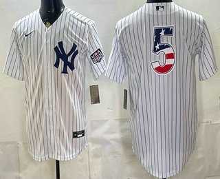 Men%27s New York Yankees #5 Joe DiMaggio White 2026 USA 250 Fourth of July Home Stadium Stitched Jersey Dzhi