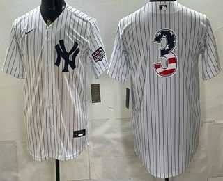 Men%27s New York Yankees #3 Babe Ruth White 2026 USA 250 Fourth of July Home Stadium Stitched Jersey Dzhi