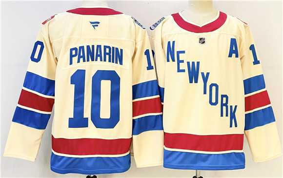 Men%27s New York Rangers #10 Artemi Panarin Beige 2025-26 Winter Classic With A Patch Stitched Hockey Jersey