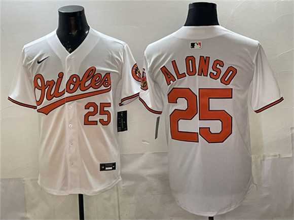 Men%27s Baltimore Orioles #25 Pete Alonso White 2025 Home Limited Stitched Jersey