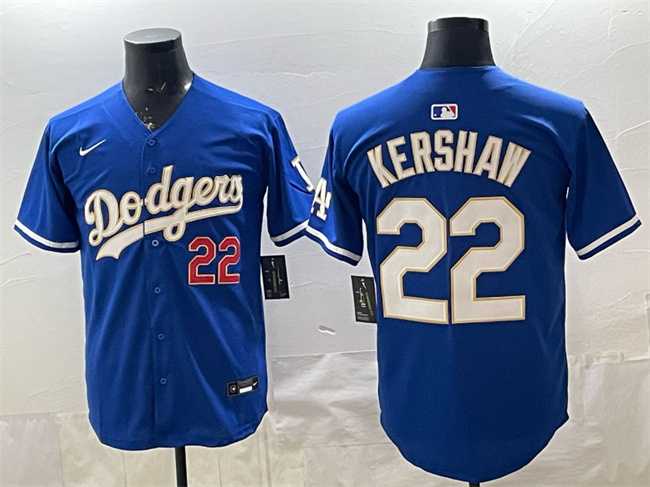 Men%27s Los Angeles Dodgers #22 Clayton Kershaw Royal Limited Stitched Jersey